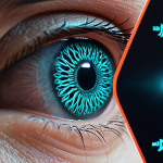 Iris Authentication Setup**

`Prompt: Close-up of an eye during iris scan. High-tech security system, focus on iris pattern. Futuristic interface, glowing lights. Non-contact authentication. Emphasize safety and precision. Modern Japanese aesthetic, subtle use of kanji characters in background.`

**