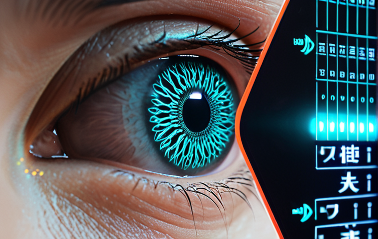 Iris Authentication Setup**

`Prompt: Close-up of an eye during iris scan. High-tech security system, focus on iris pattern. Futuristic interface, glowing lights. Non-contact authentication. Emphasize safety and precision. Modern Japanese aesthetic, subtle use of kanji characters in background.`

**