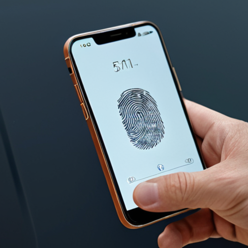 Fingerprint Security Weakness**

A close-up shot of a smartphone being unlocked, with a faint, slightly out-of-focus fingerprint replica (made of clay or a similar material) subtly placed on the screen.  Focus on the screen and the device. Modern, clean aesthetic. The scene suggests vulnerability but is not alarming. Safe for work. Appropriate content. Fully clothed (image is of a device). Professional. Perfect anatomy (of the phone). Natural proportions. High quality.

**